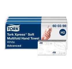 Essuie-mains pliage enchevêtré Tork H2 Advanced doux - Carton de 3780