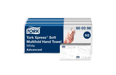 Essuie-mains pliage enchevêtré Tork H2 Advanced doux - Carton de 3780