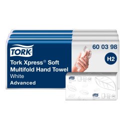 Essuie-mains pliage enchevêtré Tork H2 Advanced doux - Carton de 3780