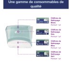 Distributeur Tork pour papiers/Chiffons Pliés Top-Pak blanc et turquoise W4, fixation murale, gamme Performance