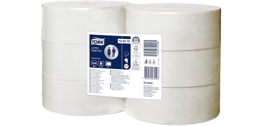 Papel higiénico Maxi Jumbo de doble capa Tork T1 Advanced - 6 rollos de 360 m