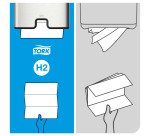 Essuie-mains pliage enchevêtré Tork H2 Advanced doux - Carton de 2856