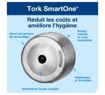 Distributeur papier toilette rouleau Tork T8 SmartOne inox