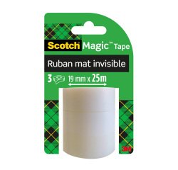 Scotch plakband Magic tape, 19 mm x 25 m, 3 rollen