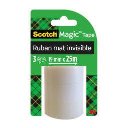 Scotch plakband Magic tape, 19 mm x 25 m, 3 rollen