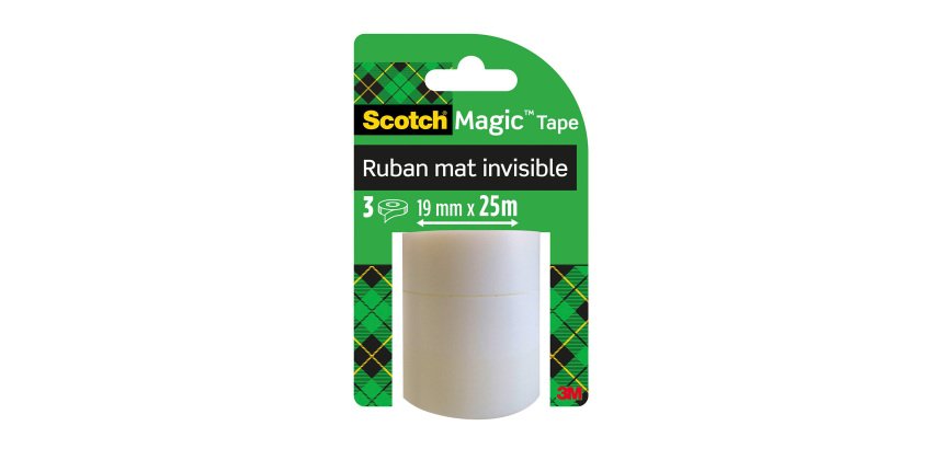 Scotch plakband Magic tape, 19 mm x 25 m, 3 rollen
