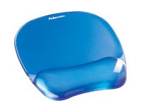 Tapis de souris avec repose-poignets Fellowes Gel Crystals bleu