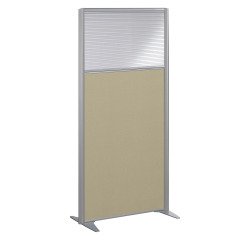 Partition B-Zen with half-glazed fabric and gray frame - without base