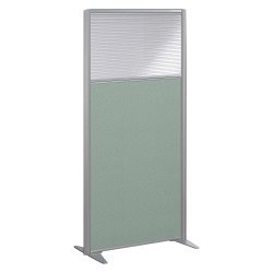Cloison B-Zen semi-vitrée tissu cadre gris L 81 x H 160 cm