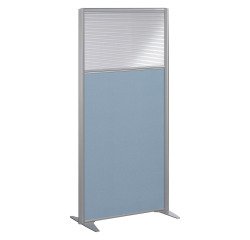 Cloison B-Zen semi-vitrée tissu cadre gris L 81 x H 160 cm