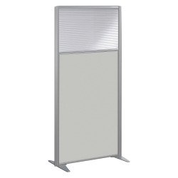 Cloison B-Zen semi-vitrée bois cadre gris argent L 81 x H 180 cm