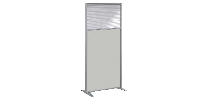 Cloison B-Zen semi-vitrée bois cadre gris argent L 81 x H 180 cm