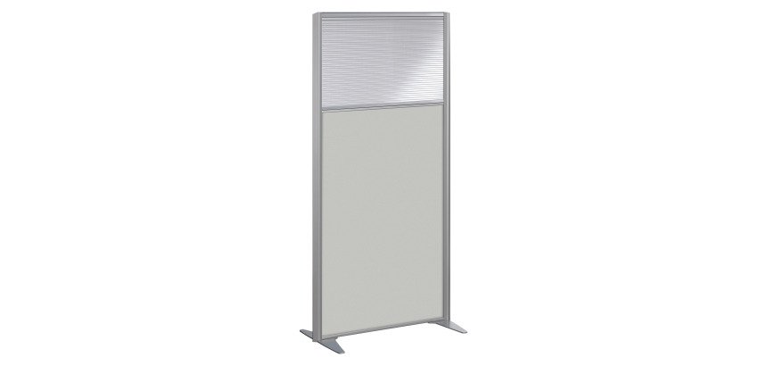 Cloison B-Zen semi-vitrée bois cadre gris argent L 81 x H 160 cm
