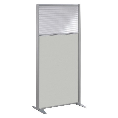 Cloison B-Zen semi-vitrée bois cadre gris argent L 81 x H 160 cm