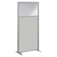 Cloison B-Zen semi-vitrée bois cadre gris argent L 81 x H 160 cm