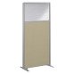 Cloison B-Zen acoustique semi-vitrée tissu cadre gris L 81 x H 160 cm