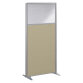 Semi-glazed acoustic B-Zen partition with grey fabric frame - without legs