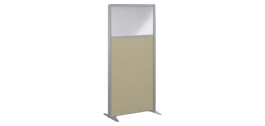 Partition B-Zen semi-glazed acoustic fabric partition gray frame - without base