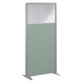 Scheidingswand B-Zen geluidsisolerend halfglas stof grijs kader