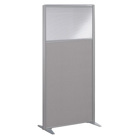 Cloison B-Zen acoustique semi-vitrée tissu cadre gris L 81 x H 160 cm