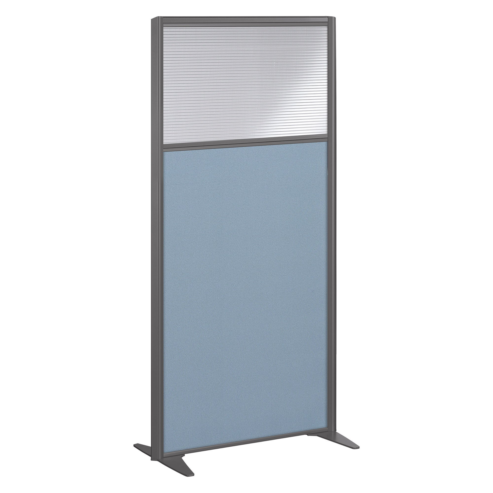 Partition B-Zen half-glazed fabric grey clay frame - without base