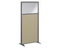 Partition B-Zen half-glazed fabric grey clay frame - without base