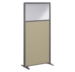 Cloison B-Zen semi-vitrée tissu cadre anthracite L 81 x H 180 cm