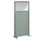 Cloison B-Zen semi-vitrée tissu cadre anthracite L 81 x H 160 cm