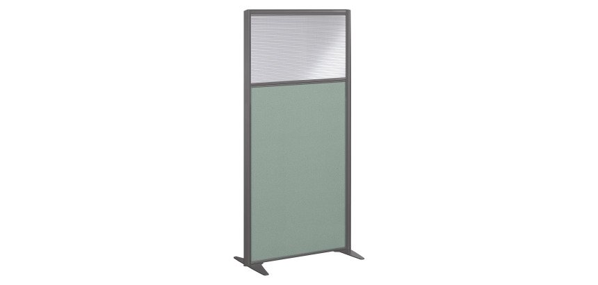 Cloison B-Zen semi-vitrée tissu cadre anthracite L 81 x H 160 cm
