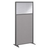 Cloison B-Zen semi-vitrée tissu cadre anthracite L 81 x H 160 cm