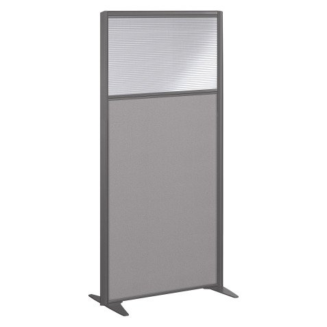 Cloison B-Zen semi-vitrée tissu cadre anthracite L 81 x H 160 cm