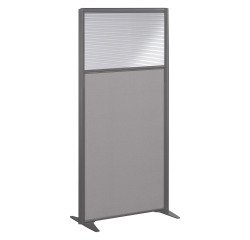 Cloison B-Zen semi-vitrée tissu cadre anthracite L 81 x H 160 cm
