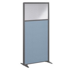 Cloison B-Zen acoustique semi-vitrée tissu cadre anthracite L 81 x H 160 cm