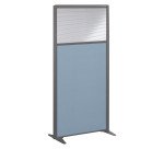 Cloison B-Zen acoustique semi-vitrée tissu cadre anthracite L 81 x H 180 cm