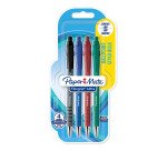 Stylo bille Papermate Flexgrip Ultra rétractable pointe moyenne 1mm - Blister de 4 couleurs assorties
