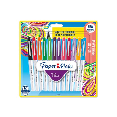 Stift Filzstift Paper Mate Flair Fett breites Schreiben - Packung mit 12