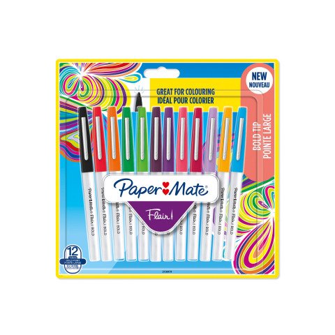 Bolígrafo Paper Mate Flair Bold escritura ancha - Paquete de 12