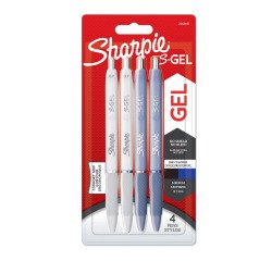 Bolígrafo roller Sharpie S-Gel Fashion retráctil punta 0,7 mm - Escritura media - Blister de 4