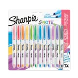 Surligneur Sharpie S-Note couleurs assorties pastel - Blister de 12