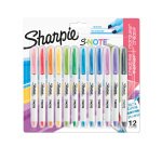 Surligneur Sharpie S-Note couleurs assorties pastel - Blister de 12