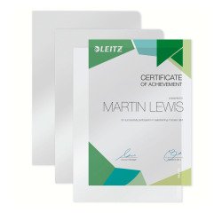 LEITZ A4 PVC Plastic Corner Sheet Protectors 10/100th - Pack of 10