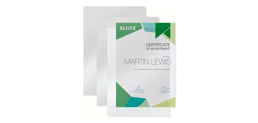 Plastic dossiermappen  Leitz A4 PVC premium kleurloos - Pak van 10