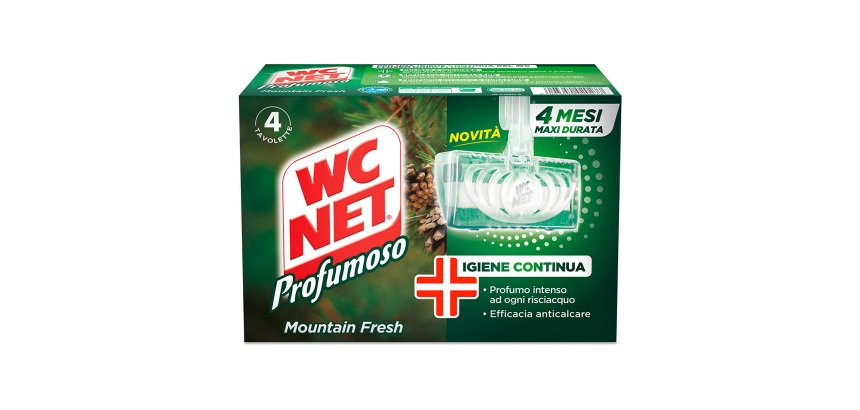 Tavolette per sanitari Wc Net Profumoso Anti batterico 4 unità da 34 g