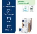 Serviette Cocktail Tork ouate blanche 2 plis 24 x 24 cm - Paquet de 200