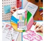 Surligneur Sharpie S-Note couleurs assorties pastel - Blister de 4