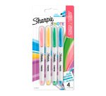 Surligneur Sharpie S-Note couleurs assorties pastel - Blister de 4