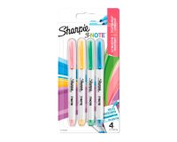 Surligneur Sharpie S-Note couleurs assorties pastel - Blister de 4