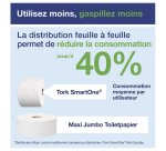 Distributeur papier toilette en rouleau Tork SmartOne®T8 Blanc