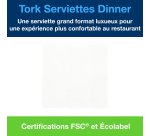 Serviette de table Tork ouate blanche 2 plis 39 x 39 cm - Paquet de 150