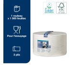 Bobine d'essuyage Tork W1 Plus blanc - longueur 510 m